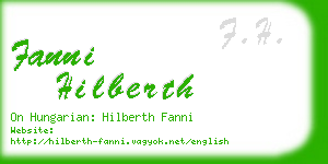 fanni hilberth business card